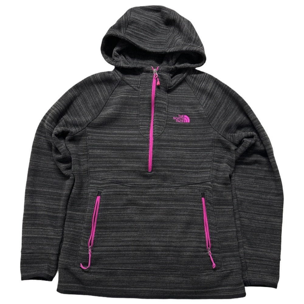 '15 TNF women's magenta charcoal 1/4 zip fleece pullover, M.